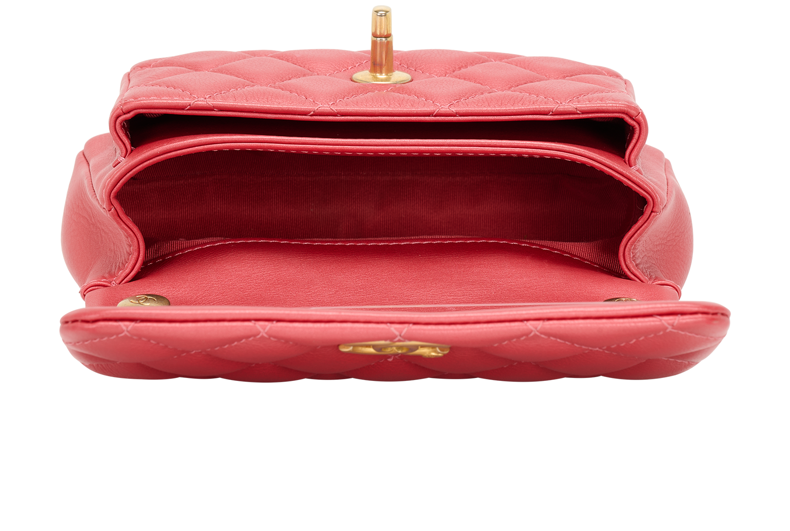 Mini Business Affinity Top Handle, &pound;3,100, Handbags, Red, Lambskin Leather, Inside view